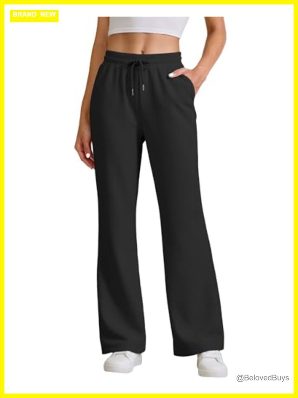 High Waisted Flared Sweatpants with Drawstring